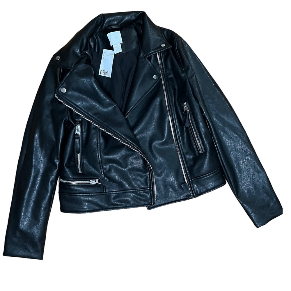 Popular H&M Moto Faux Leather Jacket (S)